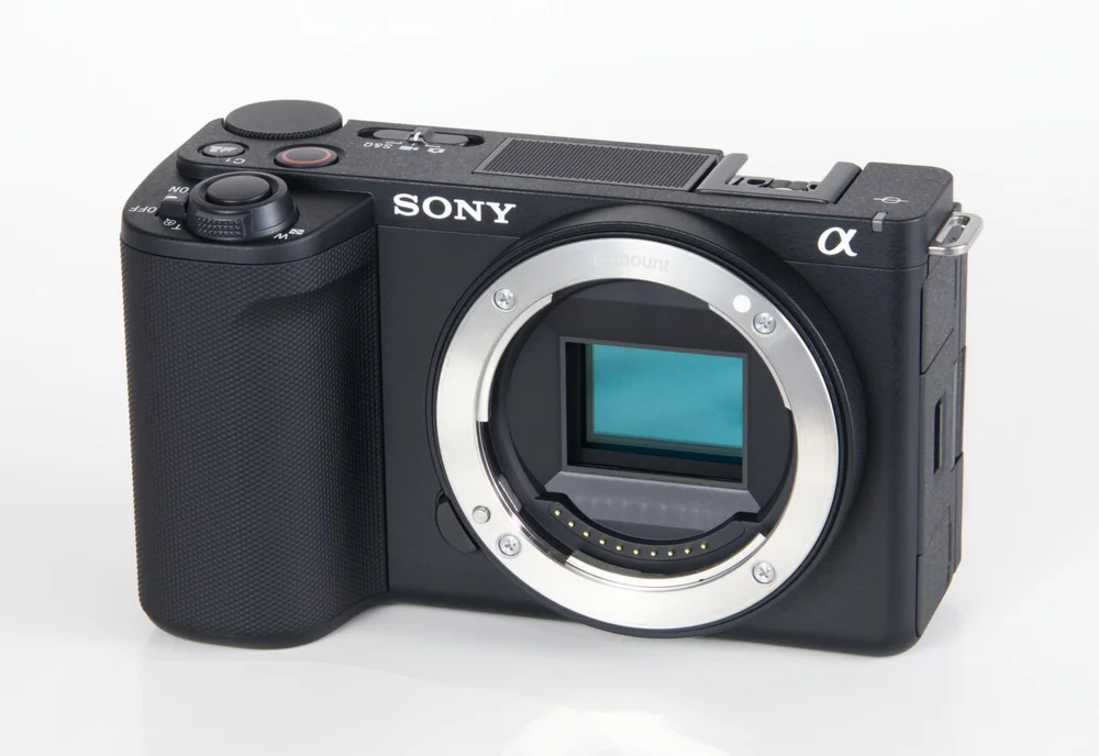 Sony ZV-E10 II body with exposed lens mount and no lens attached.
